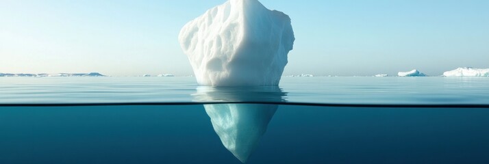 Aufkleber - Climate Resilience Visualization Pristine Arctic Iceberg Symbolizing Global Sustainability, Environmental Transformation, and Ecological Complexity in High-Resolution 8K Imagery