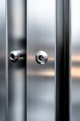 Aufkleber - Minimalist Security Design Sleek Metallic Lock Surfaces Showcasing Industrial Precision and Modern Safety Aesthetic for Urban Architecture