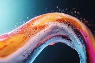Poster - Liquid Chromatic Flow Immersive 4K Macro Exploring Dynamic Color Transformation in Cutting-Edge Creative Visual Design