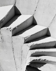 Aufkleber - Brutalist Staircase Design Modern Concrete Steps for Architectural Innovation in Urban Development - Minimalist Aesthetic for Commercial Real Estate