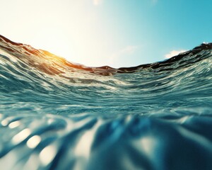 Aufkleber - Underwater Serenity Minimalist Ocean View for Modern Wellness Retreats - High-Quality Digital Wallpapers and Corporate Wellness Spaces
