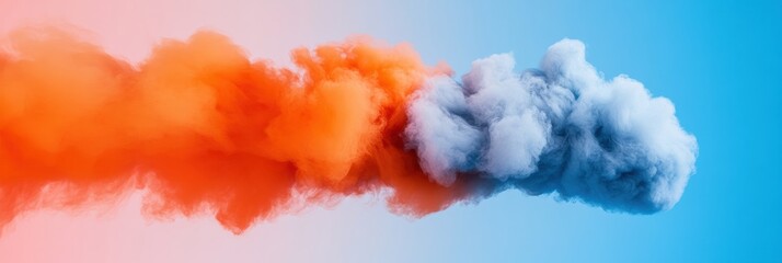 Leinwandbilder - Vibrant Color Transition Digital Smoke Art in Orange and Blue - Modern Aesthetic for Creative Advertising and Dynamic Branding in the Digital Marketing Industry