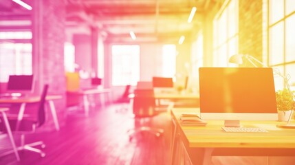 Poster - Modern Vibrant Office with Bright Lighting