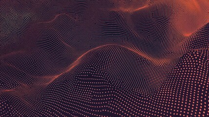 Poster - Abstract 3D Surface with Dots and Waves in Dark Background