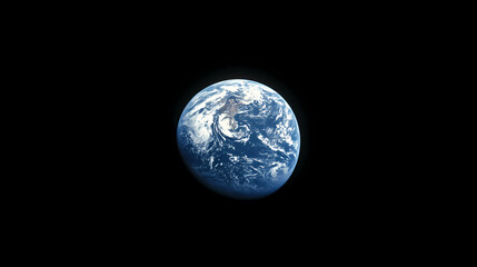 earth satellite image with black background
