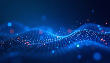 Blue abstract background with glowing digital particles and futuristic technology concept, futuristic, tech, hi-tech
