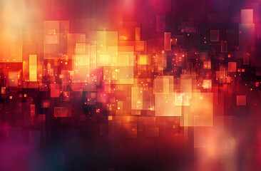 Poster - Abstract geometric pattern with vibrant red and yellow hues, perfect for modern backgrounds or digital designs, conveys energy and sophistication