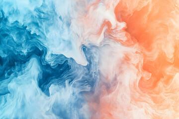 Poster - abstract swirl of blue and orange colors, a captivating dance of contrasting hues creating a dynamic