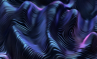 Poster - abstract waves of gradient lines, a mesmerizing interplay of color and form, evoking depth, movement