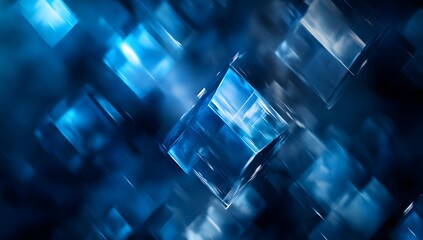 Poster - Abstract blue geometric shapes