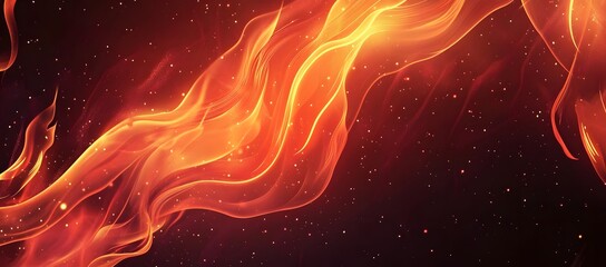 Poster - Abstract Fiery Flames in Dark Space