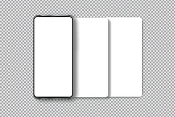 Wall Mural - smartphone mockup with social media stories interface mockup. mobile app page template design for us