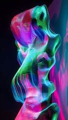 Poster - Abstract artwork featuring an array of colorful flowing light patterns