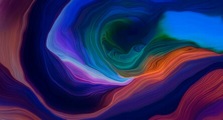 Wall Mural - abstract image with colorful swirls of blue, green, orange, purple, and red. dynamic flowing pattern