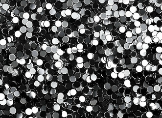Poster - Dense array of metallic black and silver dots creating a textured and shimmering effect, ideal for backgrounds and designs with modern, industrial or futuristic themes