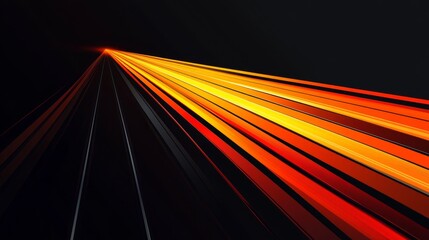 Leinwandbilder - Abstract Speed and Motion: Fiery Orange and Black Streaks