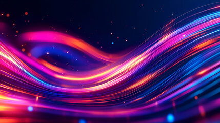 Poster - dynamic light streaks, abstract neon flow for futuristic backgrounds and modern designs, perfect for
