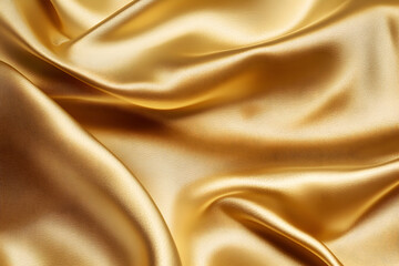 Poster - Elegant Gold Silk Fabric with Luxurious Drapes and Shimmers, Perfect for Fashion, Backgrounds, and High-End Design Projects that Require Sophistication