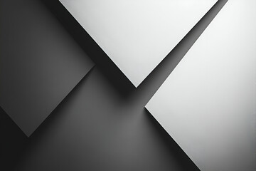 Poster - elegant monochromatic geometric composition featuring overlapping planes in contrasting shades of wh