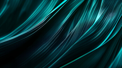 Poster - elegant teal abstract lines and waves background conveys depth and movement, ideal for modern, sophi