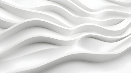 Poster - Elegant White Wave Pattern, A Serene and Modern Aesthetic for Creative Backgrounds, Designs, and Visualizations of Gentle, Flowing Forms