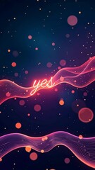 Aufkleber - A colorful, glowing wave with the word 