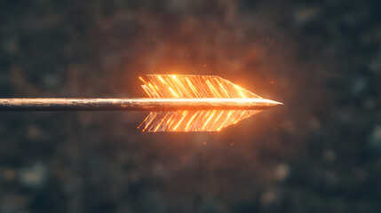 transformative energy: a glowing arrow with dynamic motion in a dark background