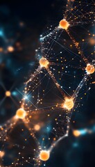 Poster - Abstract representation of a complex network with glowing connections