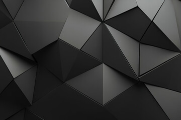Poster - sophisticated abstract dark polygon surface, a modern 3d rendering for backgrounds and designs, perf