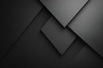 Poster - sophisticated arrangement of deep charcoal geometric shapes, an abstract composition exploring depth