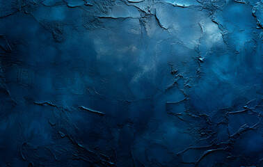 Poster - textured deep blue surface with artistic impasto brushstrokes for a captivating background, wall art