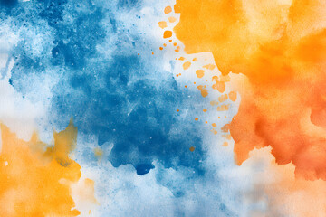 Poster - vibrant watercolor fusion, an abstract expression of blue and orange hues in a seamless and energeti