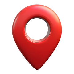 Fototapete - 3d red location map pin gps pointer marker isolated on transparent background.