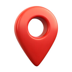 Fototapete - 3d red location map pin gps pointer marker isolated on transparent background.