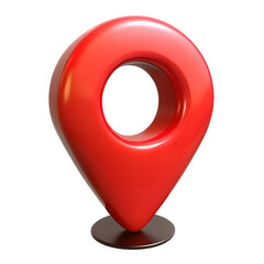 Fototapete - 3d red location map pin gps pointer marker isolated on transparent background.