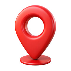 Fototapete - 3d red location map pin gps pointer marker isolated on transparent background.