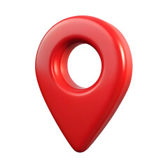 Fototapete - 3d red location map pin gps pointer marker isolated on transparent background.