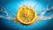 © nick - Aerial view: zesty lemon drink, perfect summer refreshment.  Healthy hydration in a vibrant splash.