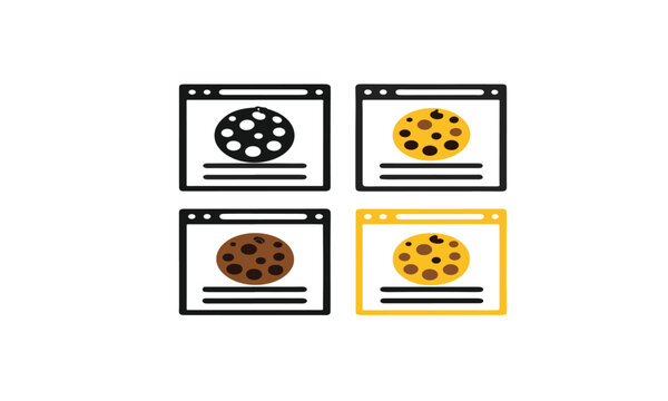 Print   Cookies vector icons for web page. Different cookies icon set isolated on white background