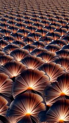 Poster - A close up of a flower with many petals. The petals are orange and yellow. The flower is in the center of the image