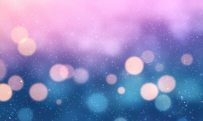 Wall Mural - purple and blue bokeh lights with sparkles. holiday and celebration background