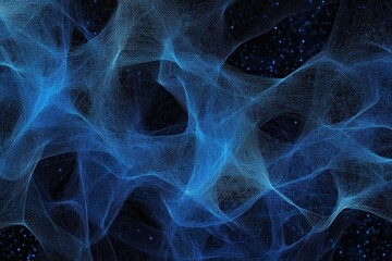 Poster - Blue energy network, cosmic background, abstract design