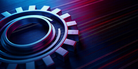 Poster - Abstract Concentric Circles in Neon Colors with Geometric Pattern