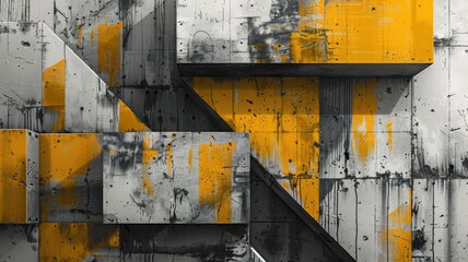 Poster - Modern abstract style concrete block and texture surface. Strong building for secure workplace or strong residence. Creative geometric pattern style of real estate for architecture design city. AIG53.