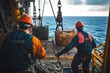 © Snowstudio - workers working on oil rig the sea platform