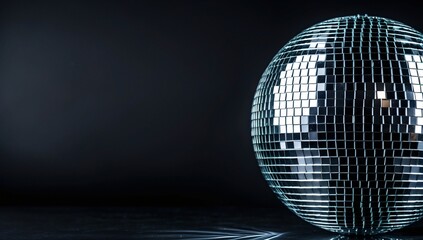 Wall Mural - Reflective Disco Ball on Dark Background