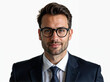 © MrBaks - Professional man in suit and glasses, portrait. Isolated on white background