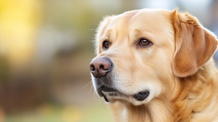 Aufkleber - A closeup portrait of a beautiful Labrador Retriever dog enjoying a sunny day outdoors in nature : Generative AI