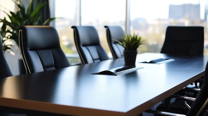 Fototapete - Modern Conference Room with Elegant Furniture and Efficient Natural Lighting : Generative AI