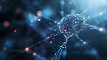 Aufkleber - Cuttingedge visualization of interconnected neurons and synapses illustrating the complexity of the human nervous system : Generative AI